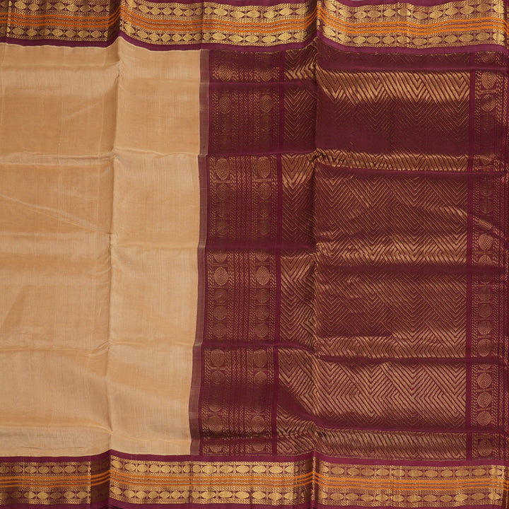 Hayagrivas Handloom Pure Silk Cotton Saree in Dreamy Sandal KBE446E3-2
