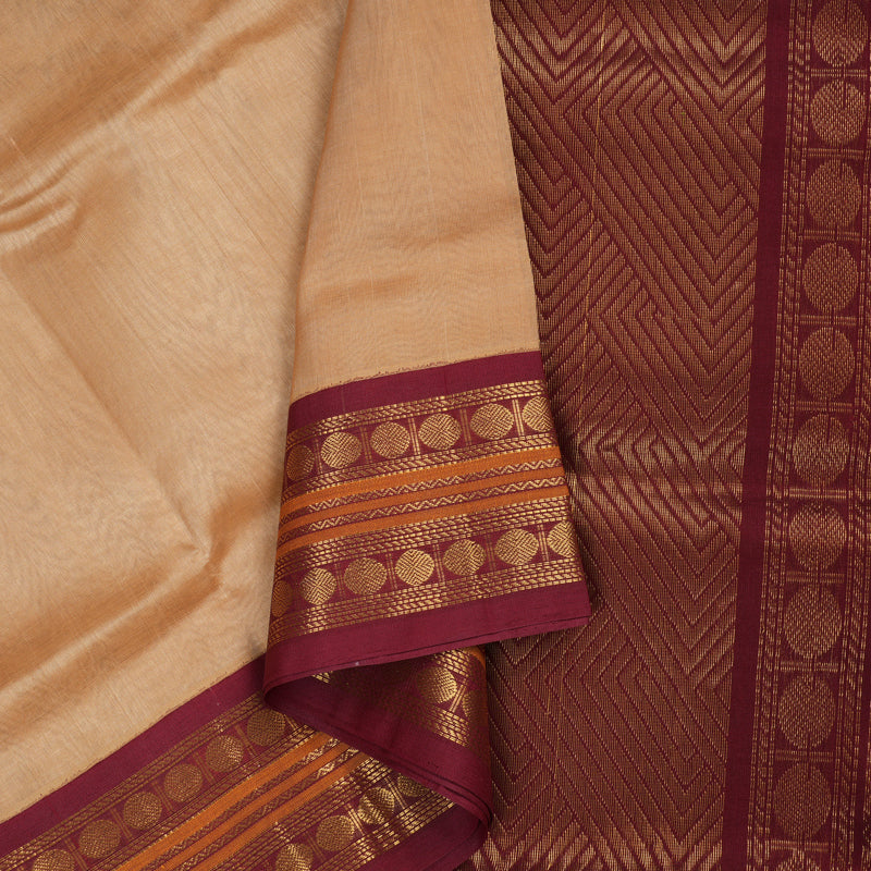 Hayagrivas Handloom Pure Silk Cotton Saree in Dreamy Sandal KBE446E3-2