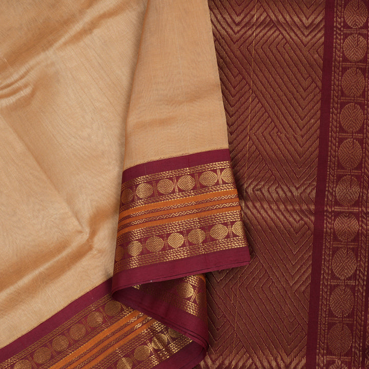 Hayagrivas Handloom Pure Silk Cotton Saree in Dreamy Sandal KBE446E3-2