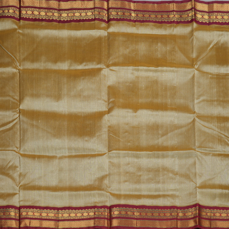 Hayagrivas Handloom Pure Silk Cotton Saree in Whimsical Sandal KBE446E3-8