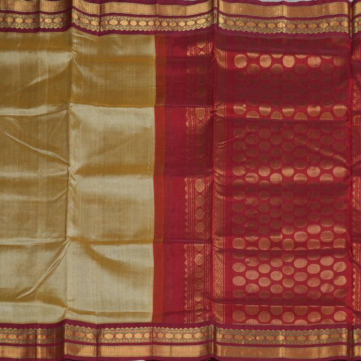 Hayagrivas Handloom Pure Silk Cotton Saree in Whimsical Sandal KBE446E3-8