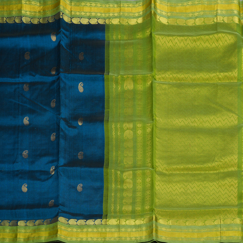Hayagrivas Handloom Pure Silk Cotton Saree in Radiant Dark Sky Blue KBE446E4-1