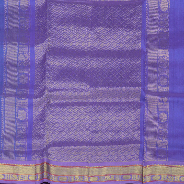 Hayagrivas Handloom Pure Silk Cotton Saree In Light Sea Green with Lavendar KBE446E4-2
