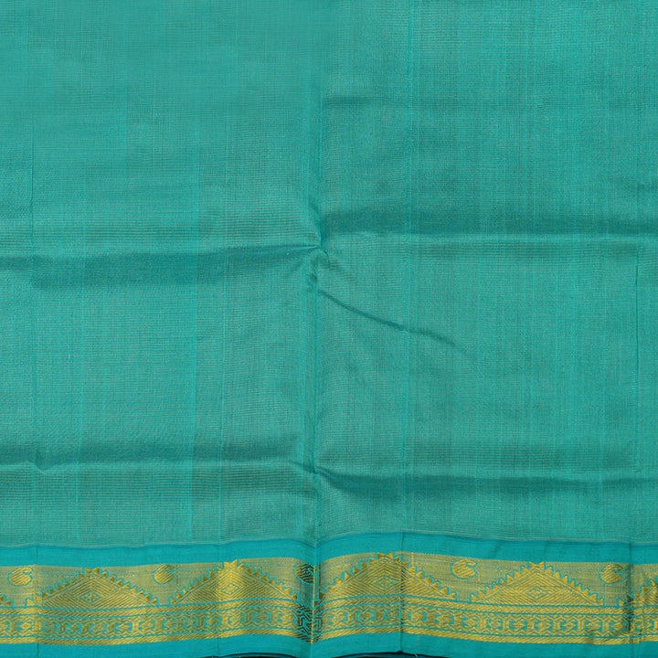 Hayagrivas Pure Silk Cotton Saree in Wine Purple with Sea Blue KBE446E5-1
