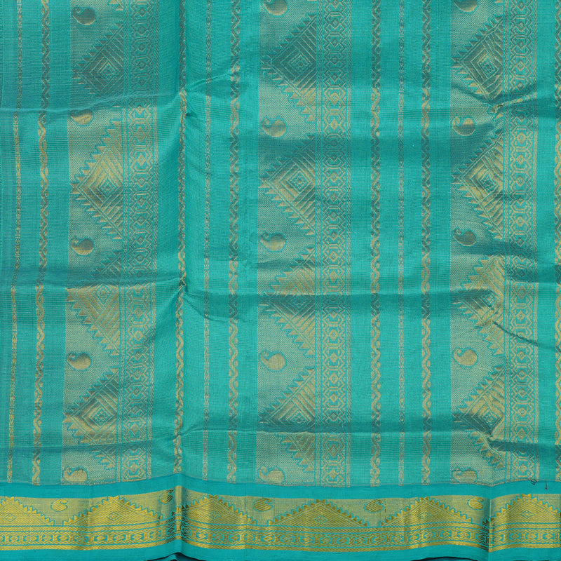Hayagrivas Pure Silk Cotton Saree in Wine Purple with Sea Blue KBE446E5-1