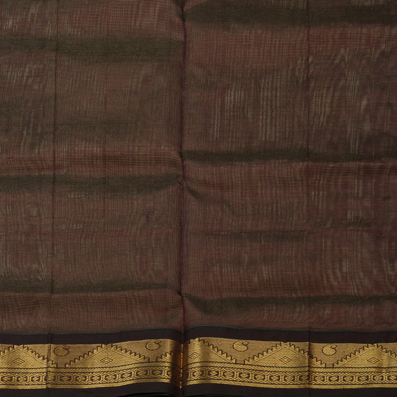 Hayagrivas Pure Silk Cotton saree in Light Elaichi Green with Dark Brown KBE446E5-2