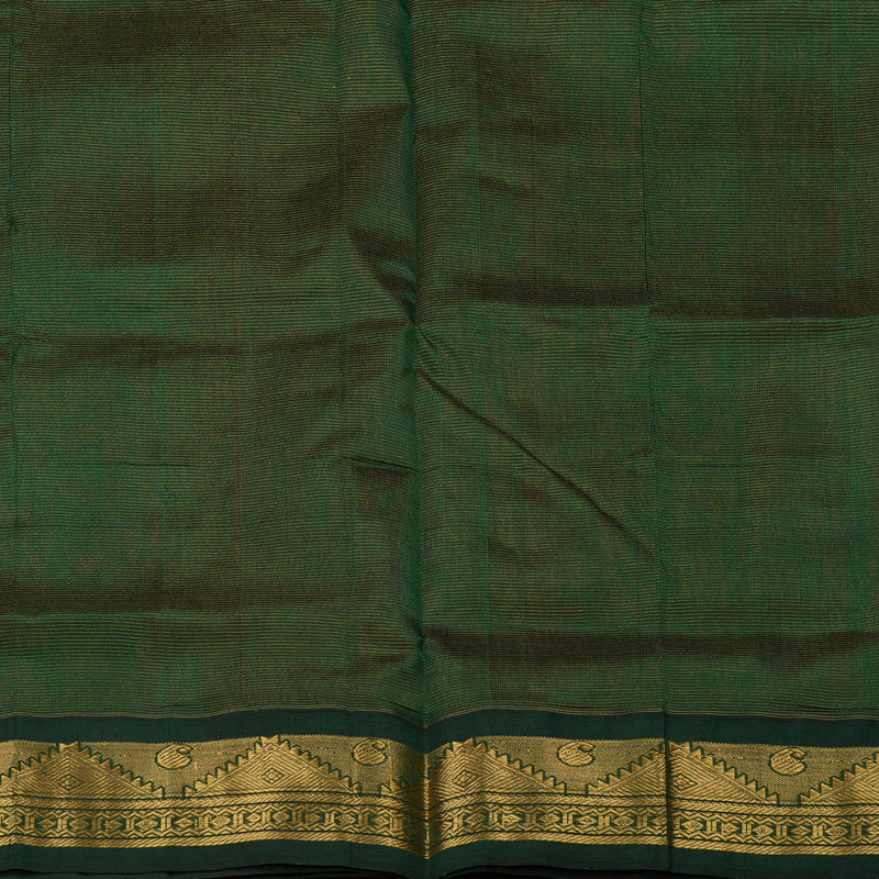Hayagrivas Pure Silk Cotton Saree in Deep Red with Bottle Green KBE446E5-3