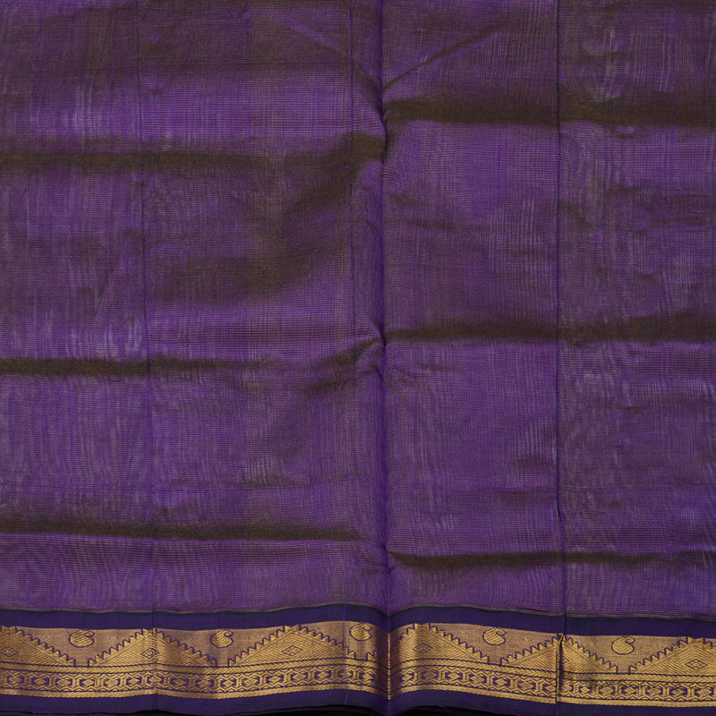 Hayagrivas Pure Silk Cotton saree in Beige with Deep Violet KBE446E5-4
