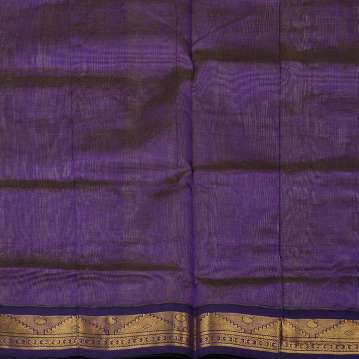 Hayagrivas Pure Silk Cotton saree in Beige with Deep Violet KBE446E5-4
