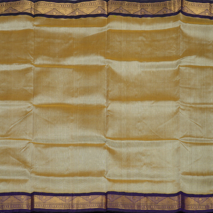 Hayagrivas Pure Silk Cotton saree in Beige with Deep Violet KBE446E5-4