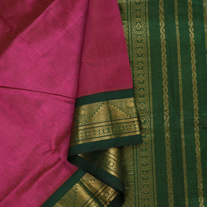 Hayagrivas Handloom Pure Silk Cotton Saree in Striking Purple KBE446E5-6
