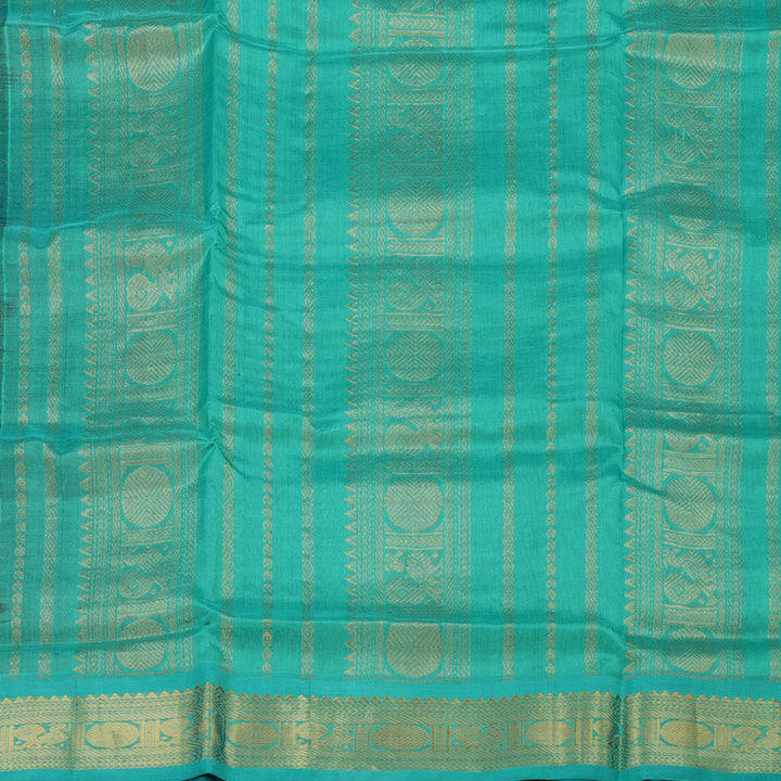 Hayagrivas Pure Silk Cotton saree in Purple with Sea Blue KBE446E6-1
