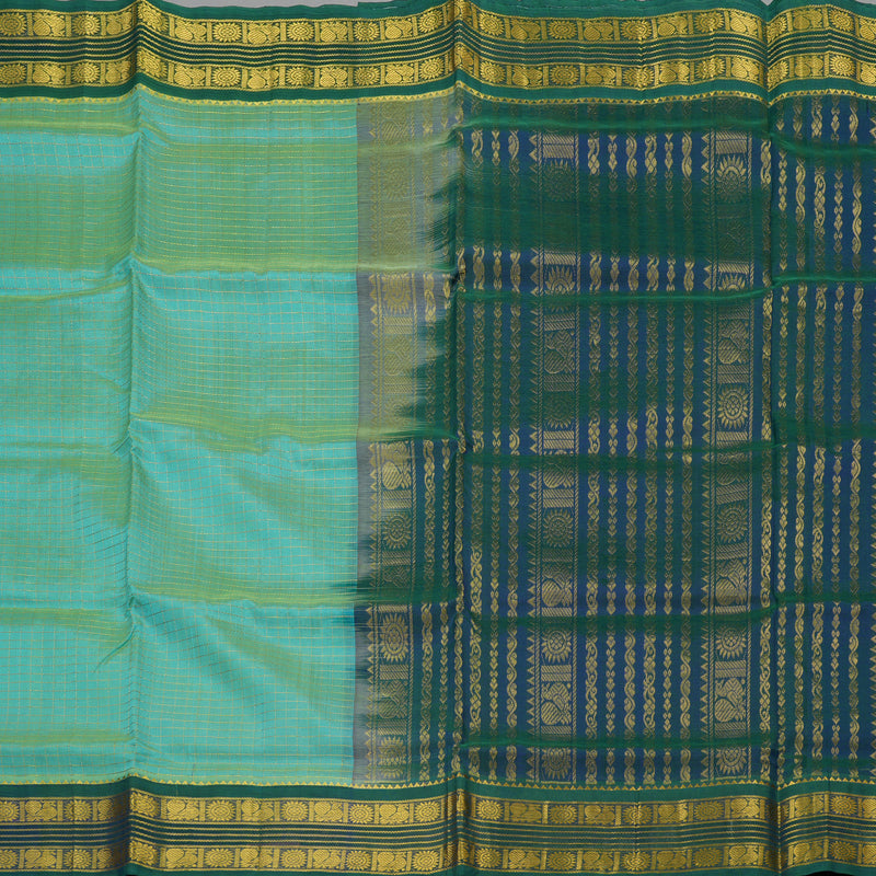 Hayagrivas Pure Silk Cotton saree in Pastel Green with Mayilkazhuthu KBE446E6-3