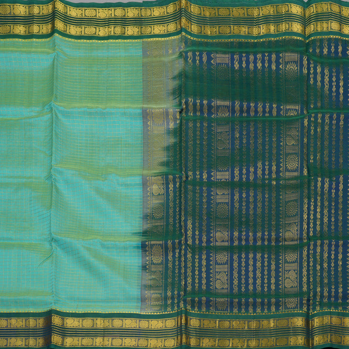 Hayagrivas Pure Silk Cotton saree in Pastel Green with Mayilkazhuthu KBE446E6-3