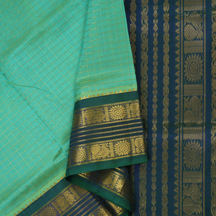 Hayagrivas Pure Silk Cotton saree in Pastel Green with Mayilkazhuthu KBE446E6-3