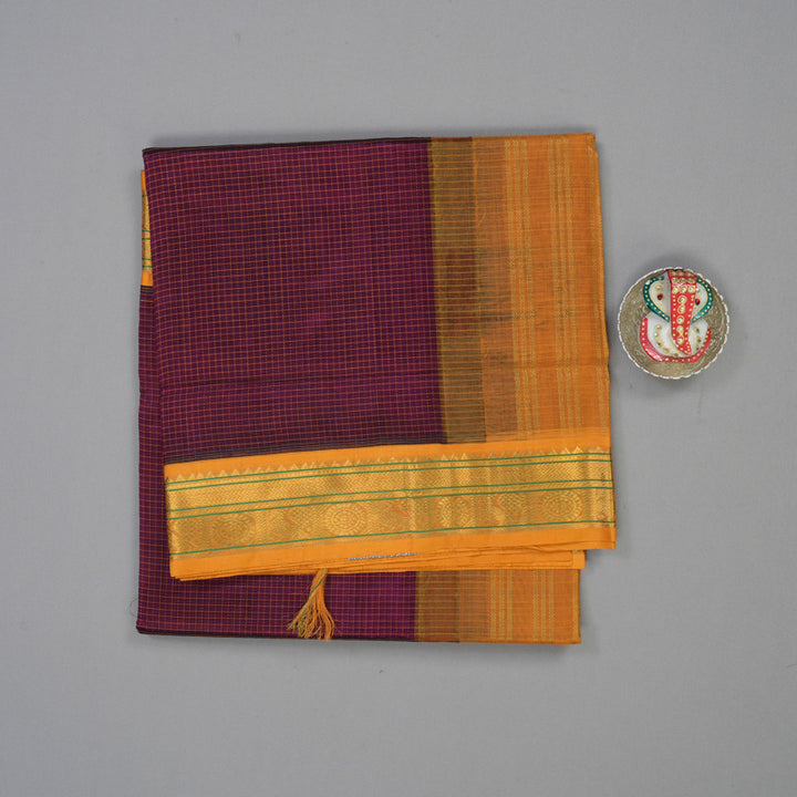 Hayagrivas Wine Purple Pure Silk Cotton Saree KBE446E8-15
