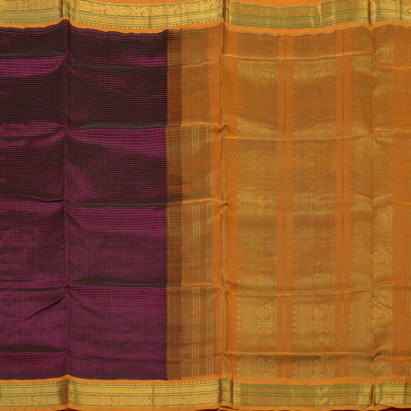 Hayagrivas Wine Purple Pure Silk Cotton Saree KBE446E8-15