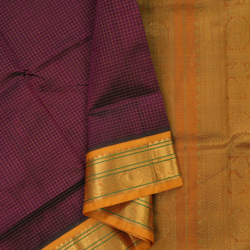 Hayagrivas Wine Purple Pure Silk Cotton Saree KBE446E8-15