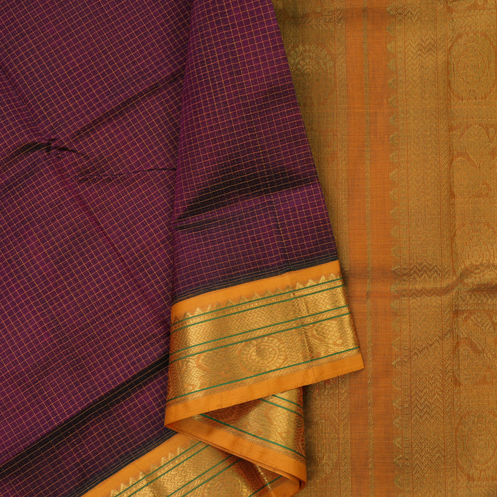 Hayagrivas Wine Purple Pure Silk Cotton Saree KBE446E8-15