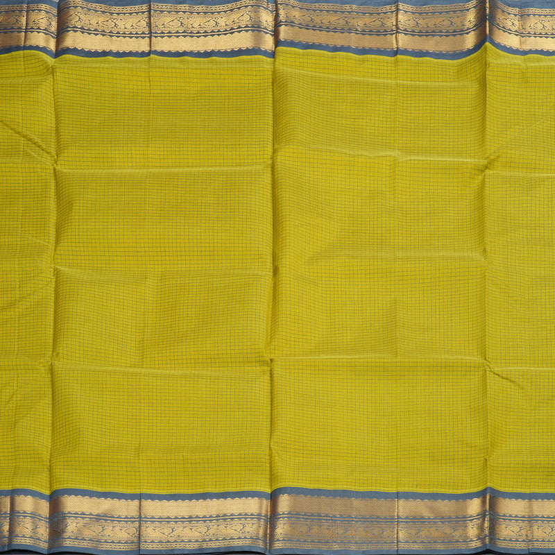 Hayagrivas Handloom Pure Silk Cotton Saree in Shimmering Lemon Yellow KBE446E8-8