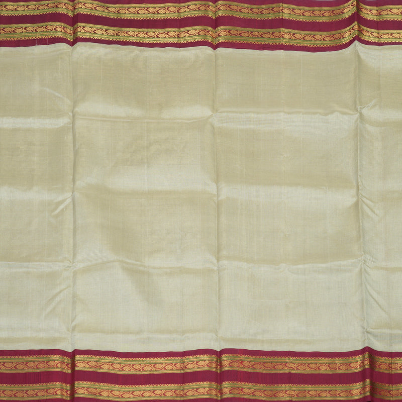 Hayagrivas Handloom Pure Silk Cotton Saree in rich Half White with Red KBE446E9-5
