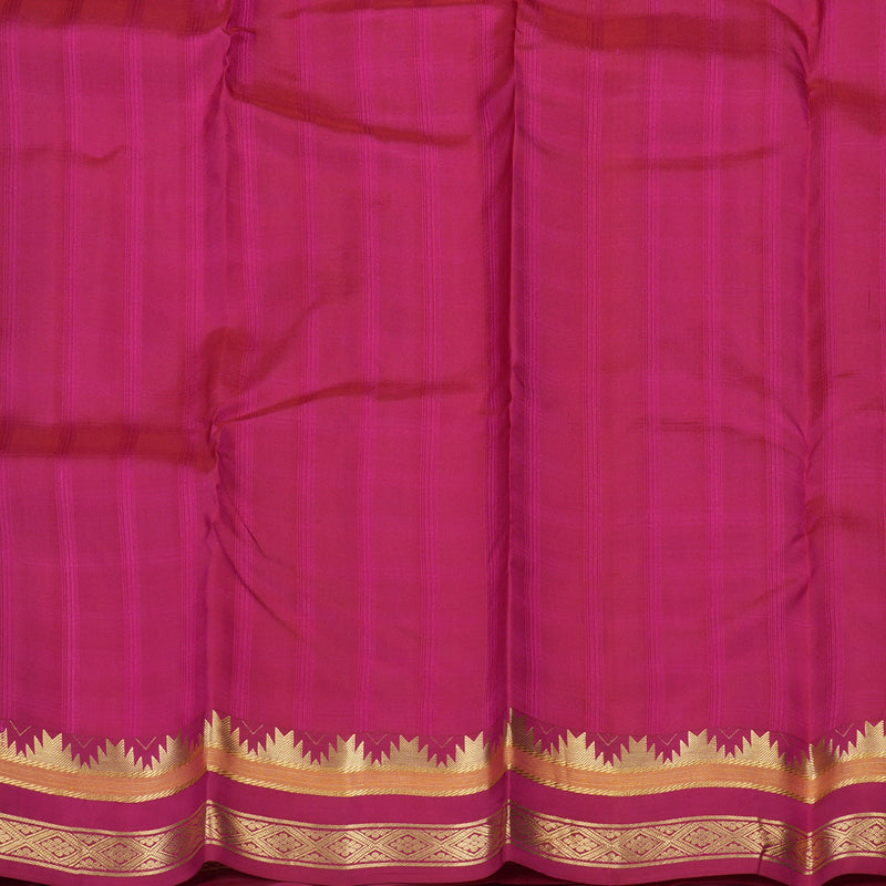 Hayagrivas Handloom Pure Kanjivaram Silk Saree in Exquisite Orangish Pink KBE447E5-6