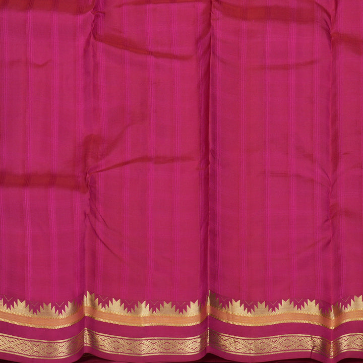 Hayagrivas Handloom Pure Kanjivaram Silk Saree in Exquisite Orangish Pink KBE447E5-6