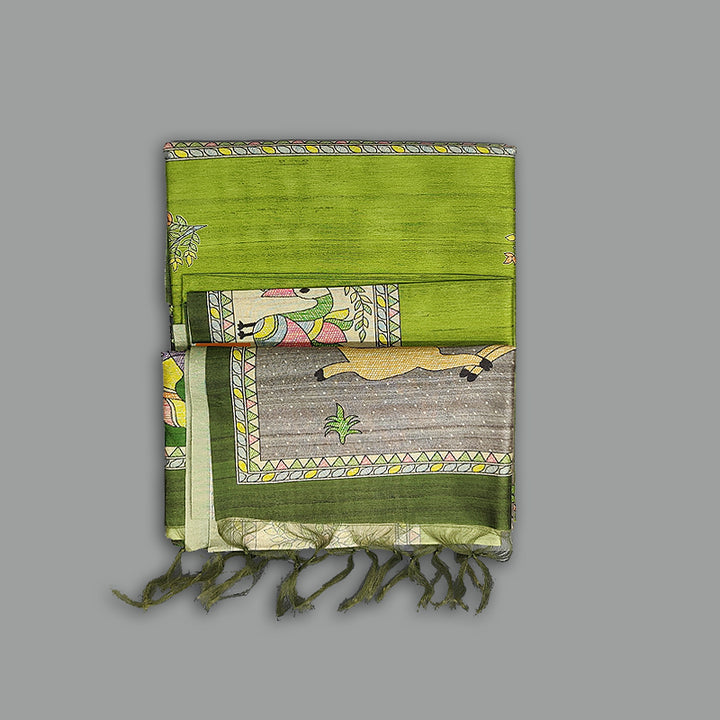 Hayagrivas Parrot Green Fancy Cotton Saree KBE448E1-6