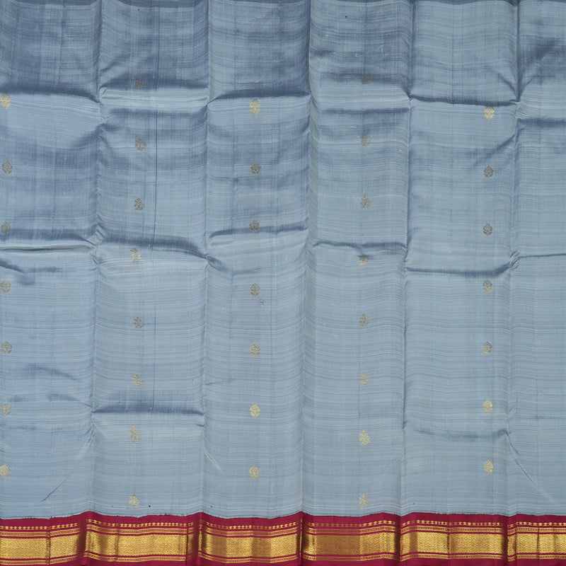 Hayagrivas Silver Grey One Side Border Kanjivaram Silk Saree KBE449E2-20