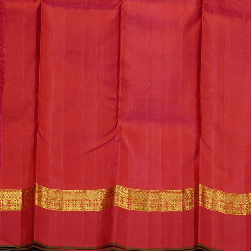 Hayagrivas Sandal Handloom Kanjivaram Silk Saree with Red Border KBE44D8-1