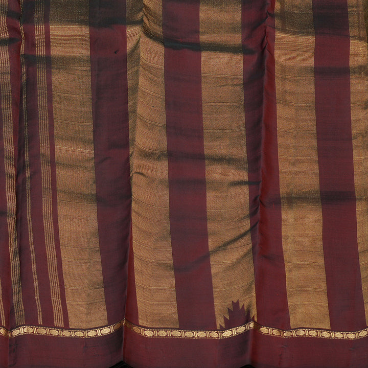Hayagrivas Handloom Pure Kanjivaram Silk Saree in Regal Wine Maroon KBE450E24-3