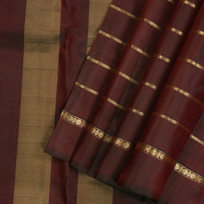 Hayagrivas Handloom Pure Kanjivaram Silk Saree in Regal Wine Maroon KBE450E24-3