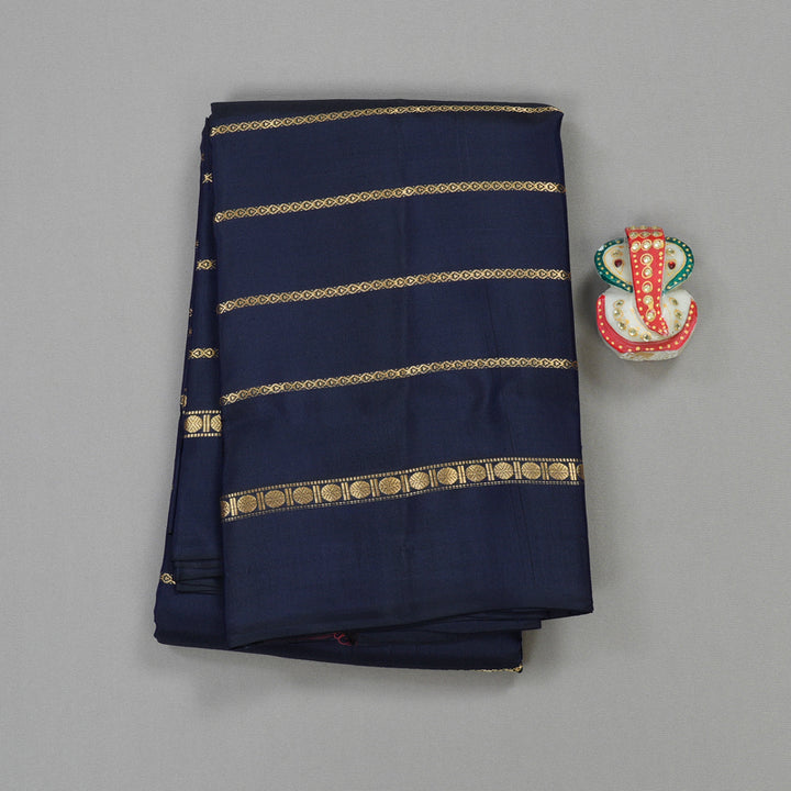 Hayagrivas Handloom Pure Kanjivaram Silk Saree in Opulent Dark Blue KBE450E24-9