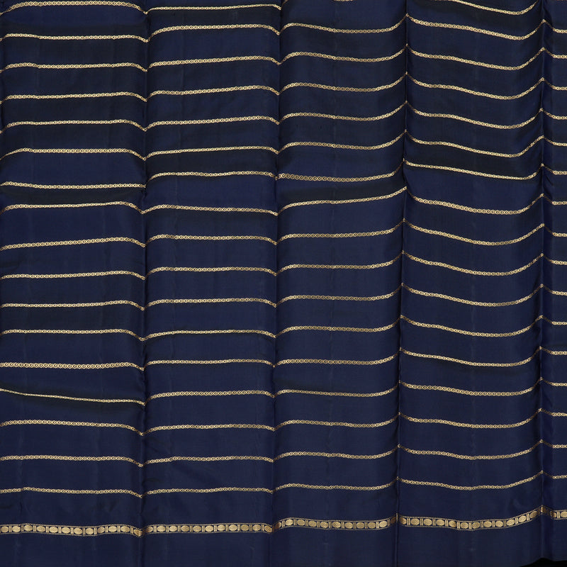 Hayagrivas Handloom Pure Kanjivaram Silk Saree in Opulent Dark Blue KBE450E24-9