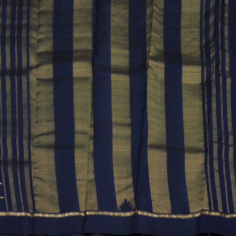 Hayagrivas Handloom Pure Kanjivaram Silk Saree in Opulent Dark Blue KBE450E24-9