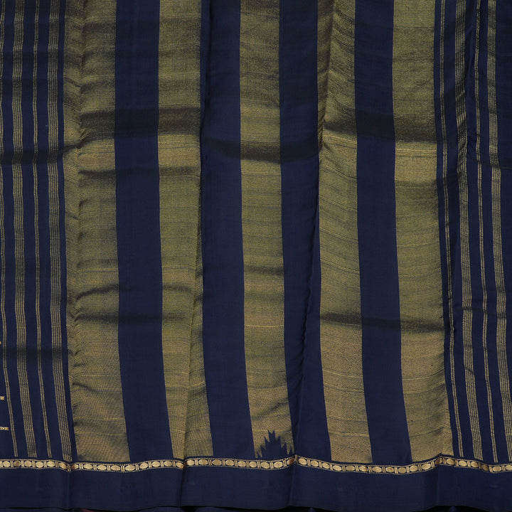 Hayagrivas Handloom Pure Kanjivaram Silk Saree in Opulent Dark Blue KBE450E24-9