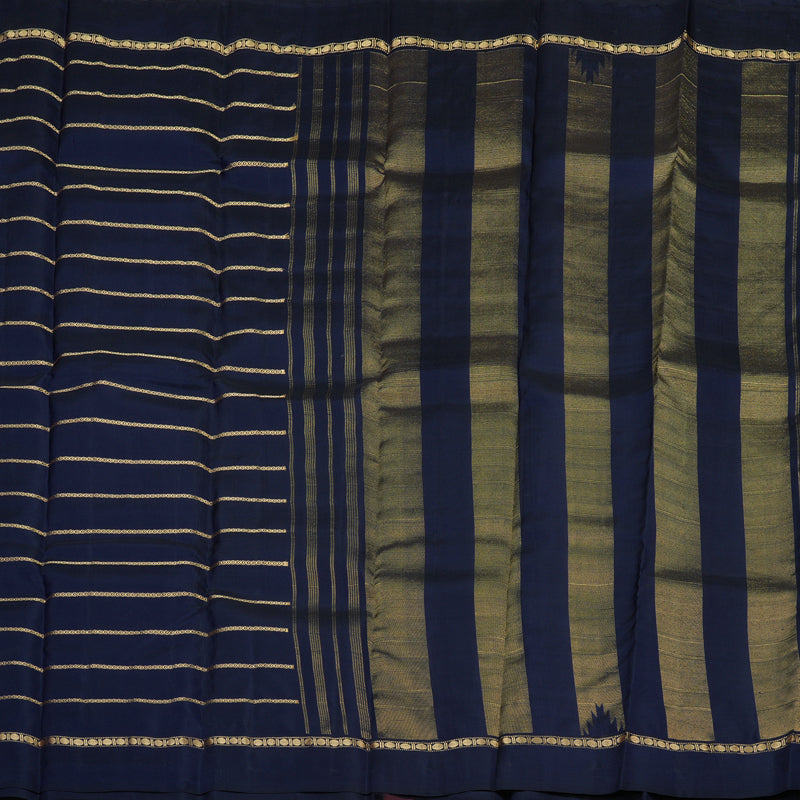 Hayagrivas Handloom Pure Kanjivaram Silk Saree in Opulent Dark Blue KBE450E24-9