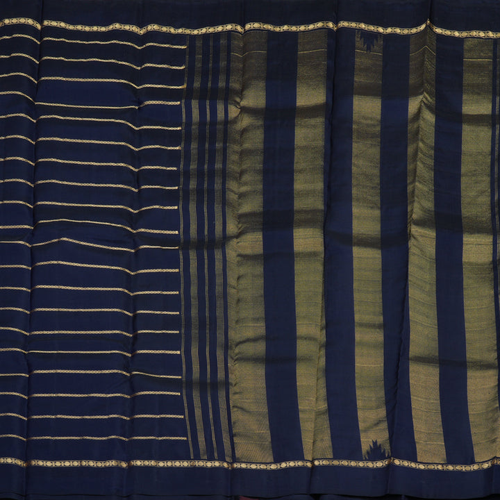 Hayagrivas Handloom Pure Kanjivaram Silk Saree in Opulent Dark Blue KBE450E24-9