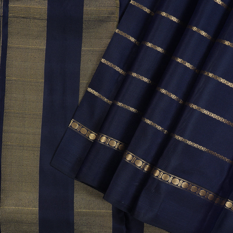 Hayagrivas Handloom Pure Kanjivaram Silk Saree in Opulent Dark Blue KBE450E24-9