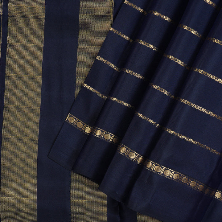 Hayagrivas Handloom Pure Kanjivaram Silk Saree in Opulent Dark Blue KBE450E24-9