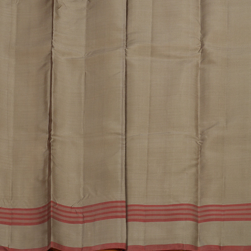 Hayagrivas Handloom Kanjivaram silk saree in Lemon yellow with Beige Thread checks KBE450E32-12