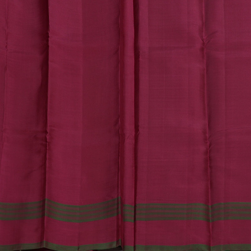 Hayagrivas Handloom Kanjivaram silk saree in bluish grey with maroom thread checks KBE450E32-3