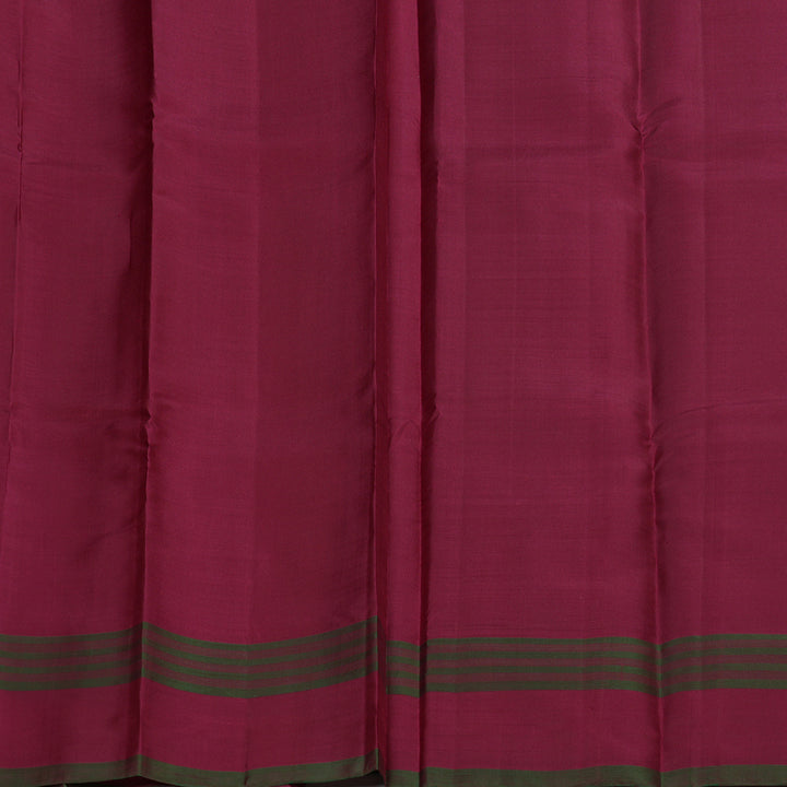 Hayagrivas Handloom Kanjivaram silk saree in bluish grey with maroom thread checks KBE450E32-3