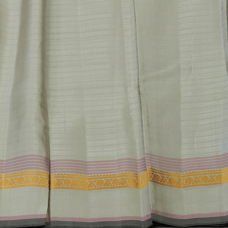 Hayagrivas Handloom Light Grey Kanjivaram Silk Saree KBE450E32-6