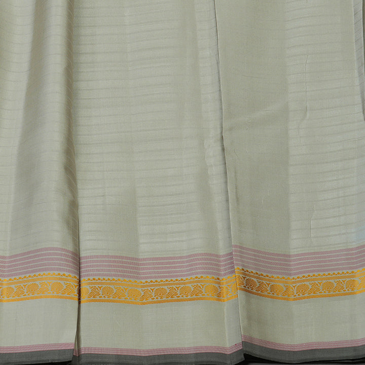 Hayagrivas Handloom Light Grey Kanjivaram Silk Saree KBE450E32-6
