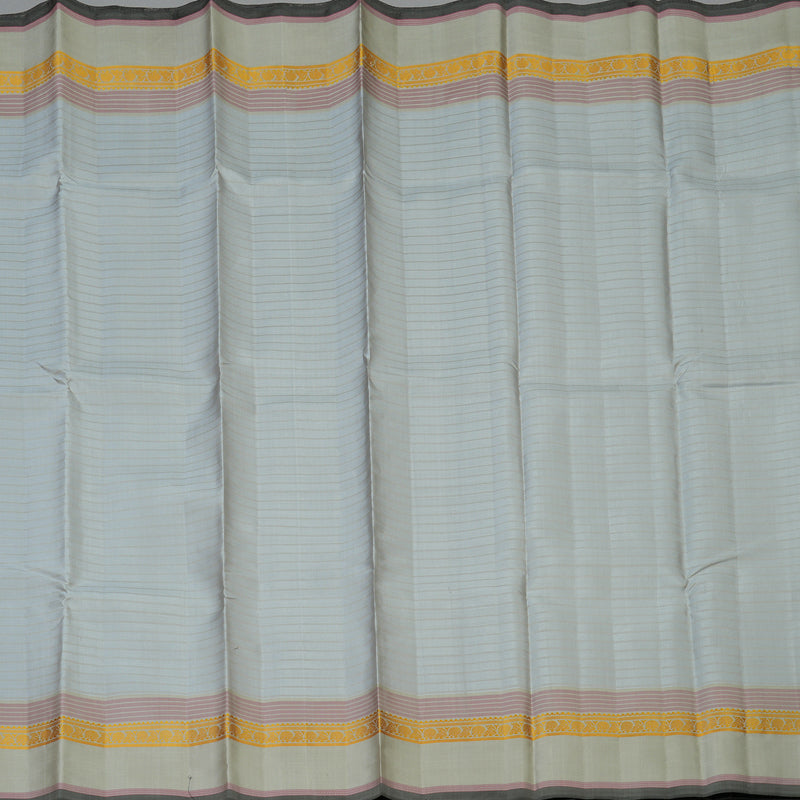 Hayagrivas Handloom Light Grey Kanjivaram Silk Saree KBE450E32-6