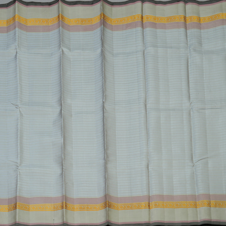 Hayagrivas Handloom Light Grey Kanjivaram Silk Saree KBE450E32-6