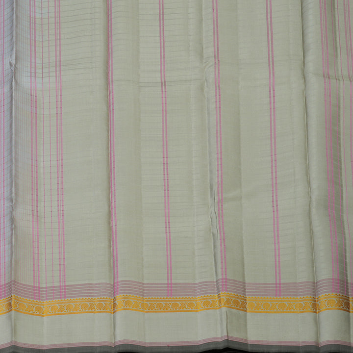 Hayagrivas Handloom Light Grey Kanjivaram Silk Saree KBE450E32-6