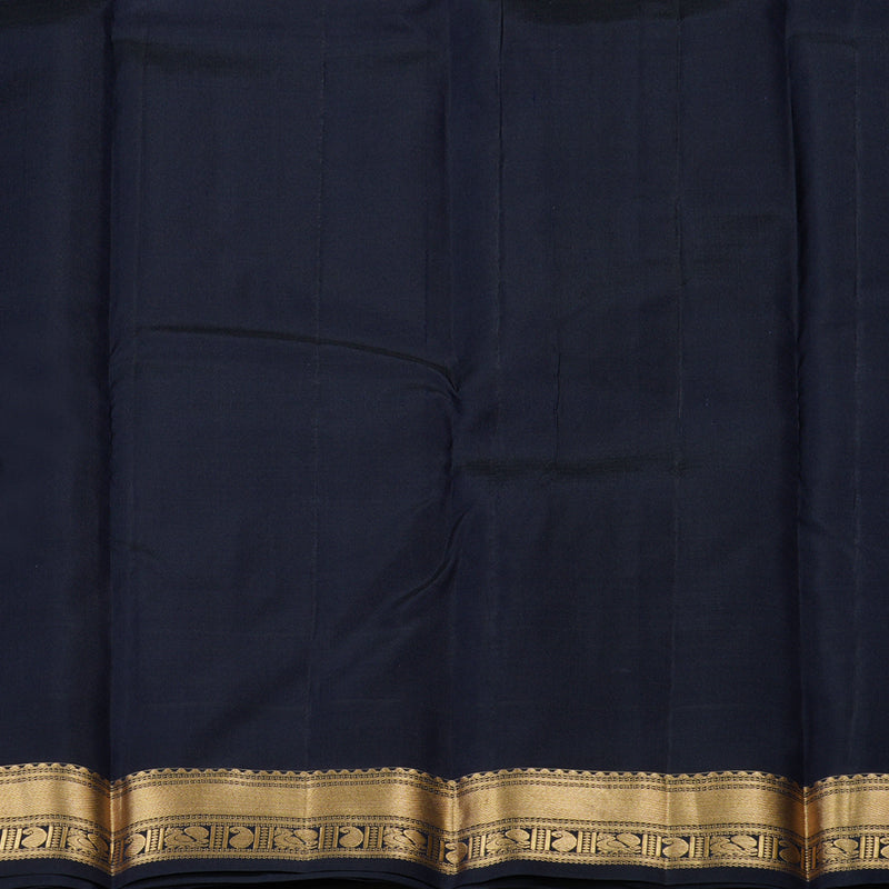 Hayagrivas Handloom Pure Kanjivaram Silk Saree in Royal Black KBE450E7-13