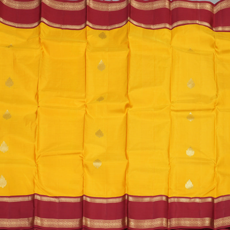 Hayagrivas Handloom Pure Kanjivaram Silk Saree in Mesmerizing Yellow